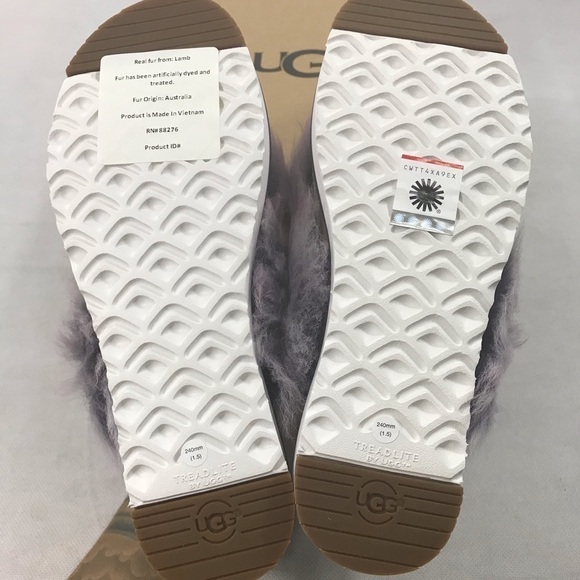 UGG Holly Lamb Fur Fluffy Leather Sandal 7 NEW - Picture 6 of 9